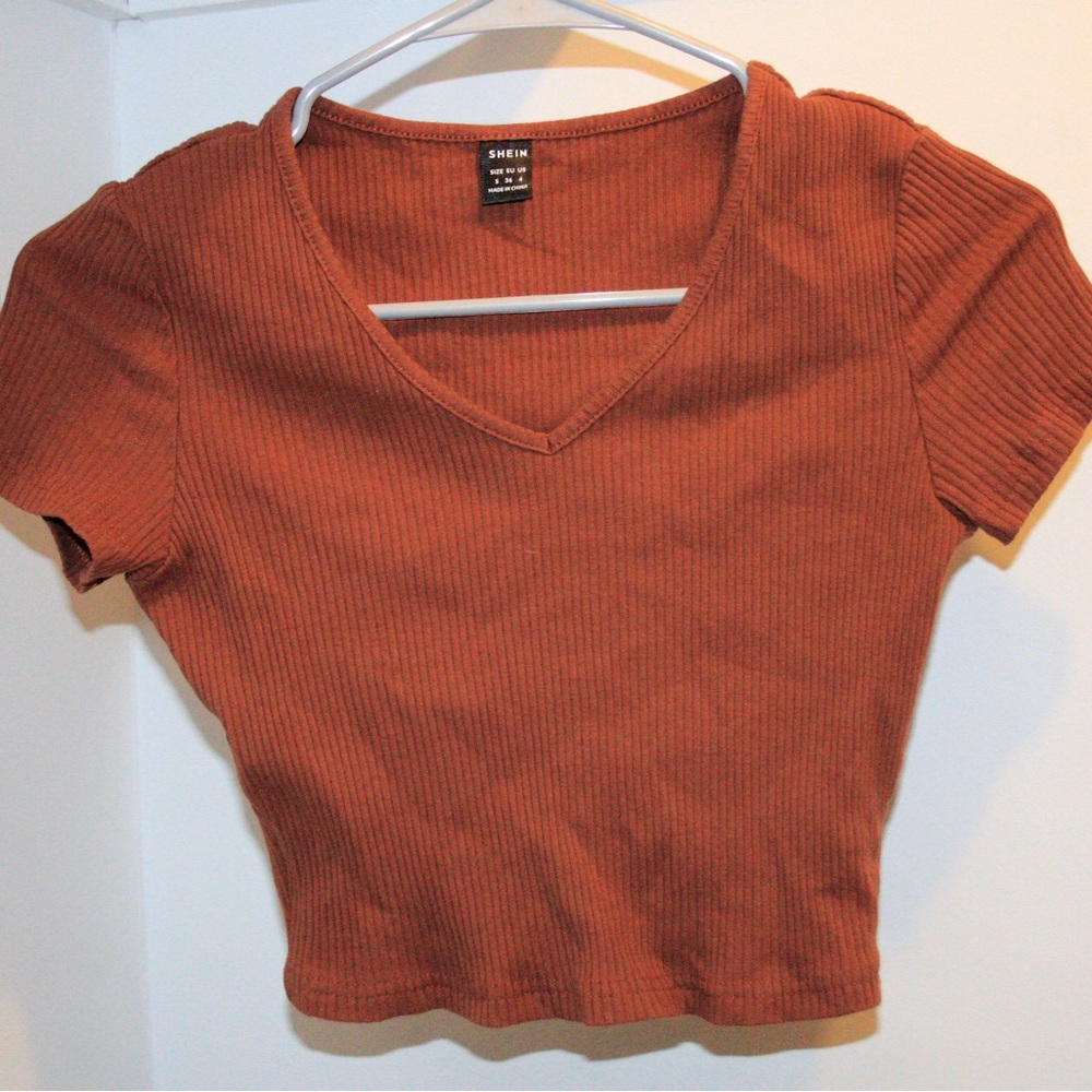 Rust orange crop top/ S